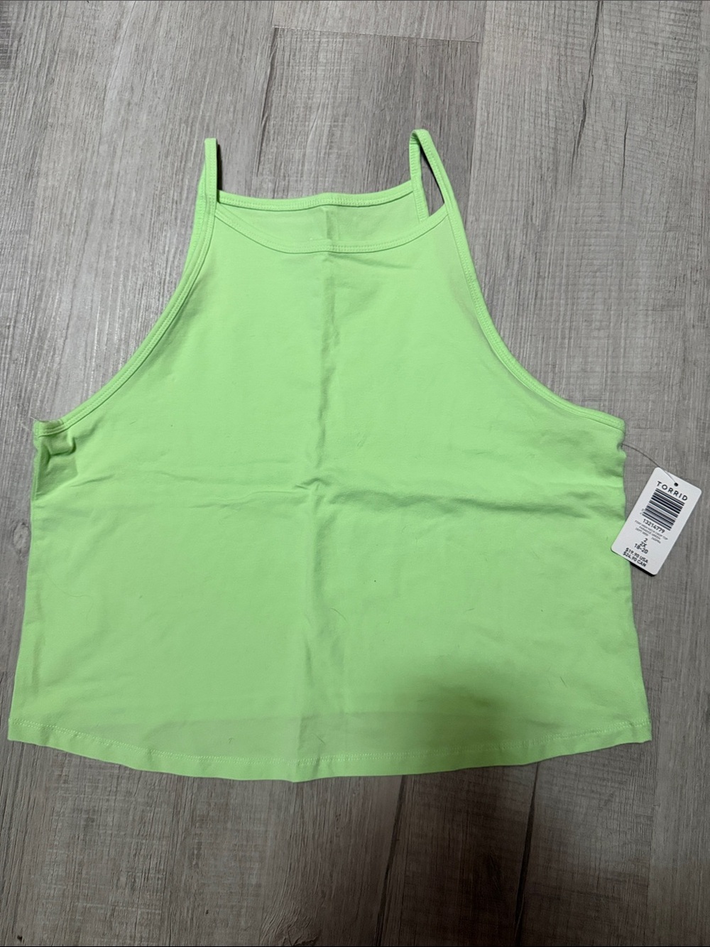 torrid foxy Neon Green Halter Crop Tank Top